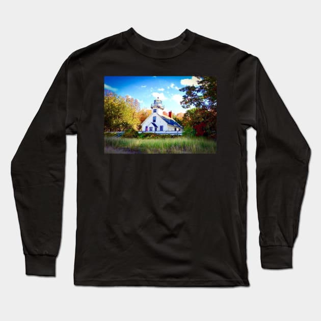 "Mission Point Lighthouse" - Traverse City, MI Long Sleeve T-Shirt by Colette22